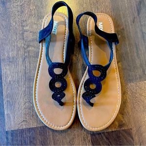 Black rhinestone Sandals size 10 New